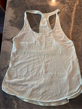 lululemon athletica Light Aqua Striped Racerback Tank